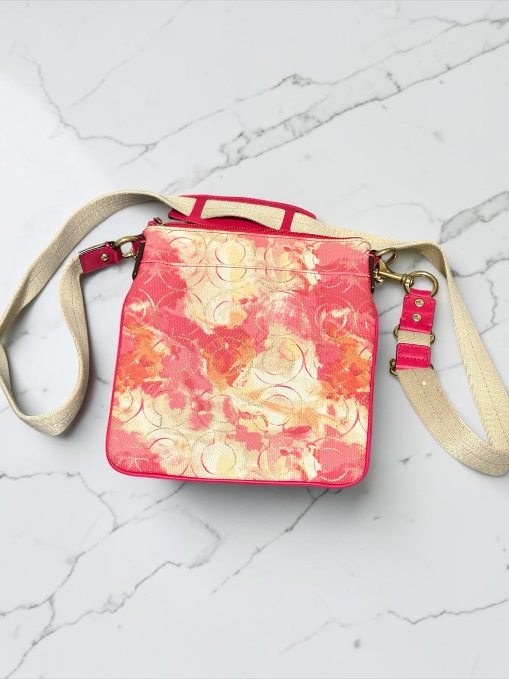 Coach Trio: Pink Floral, Black Nylon & Signature Canvas Crossbody Bags - Picture 5 of 7